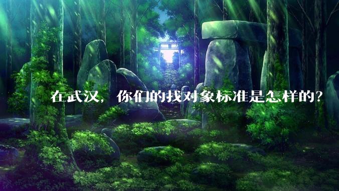 在武汉，你们的找对象标准是怎样的？